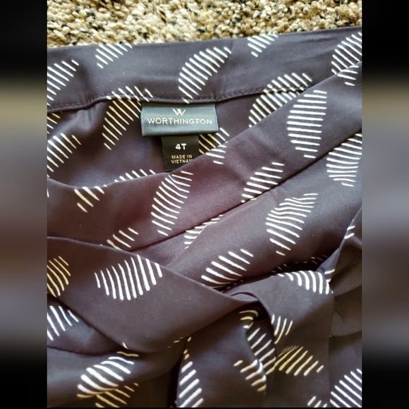 Worthington Wrap Sarong Skirt Black Zelenia Geometric white. - Picture 3 of 7